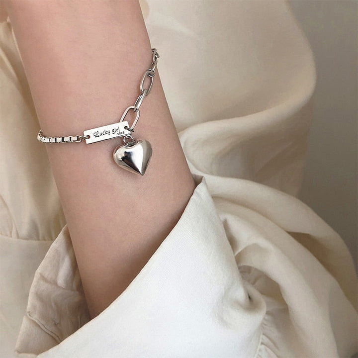 Sterling Silver Heart Charm Bracelet – Elegant & Timeless-State of Style