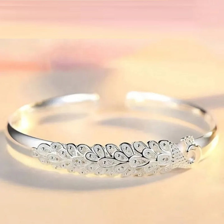 Sterling Silver Peacock Charm Bracelet-State of Style