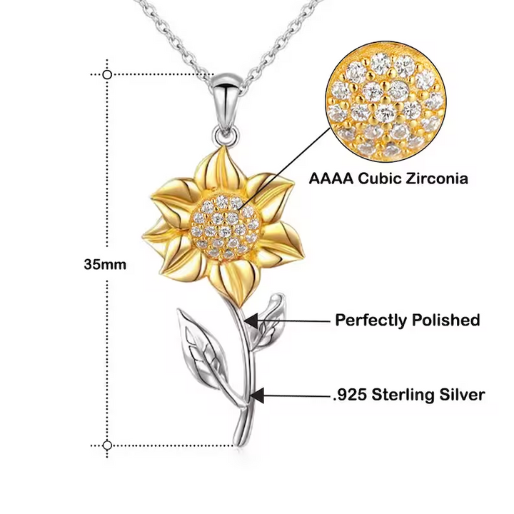 Sterling Silver Sunflower Gold Necklace-State of Style