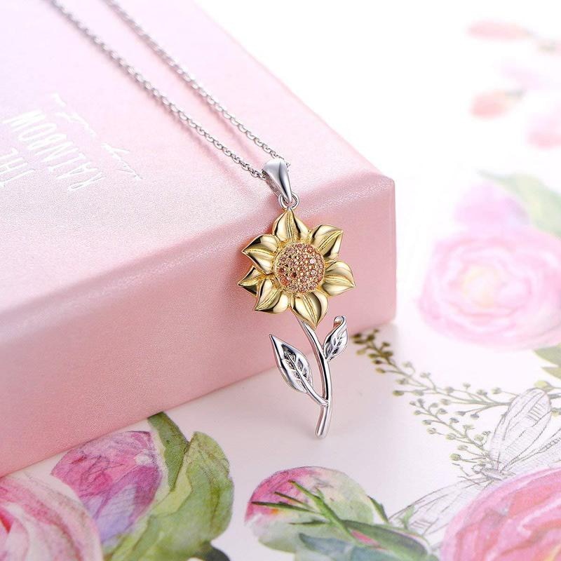 Sterling Silver Sunflower Gold Necklace-State of Style