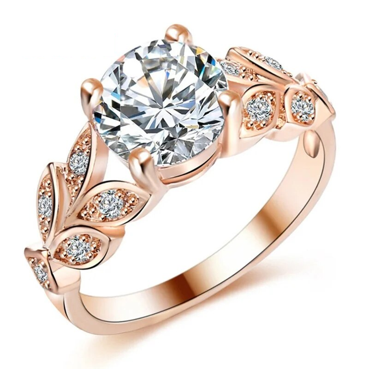 Sterling Silver Zirconia Ring | Elegant Jewellery-Rose Gold-6-State of Style