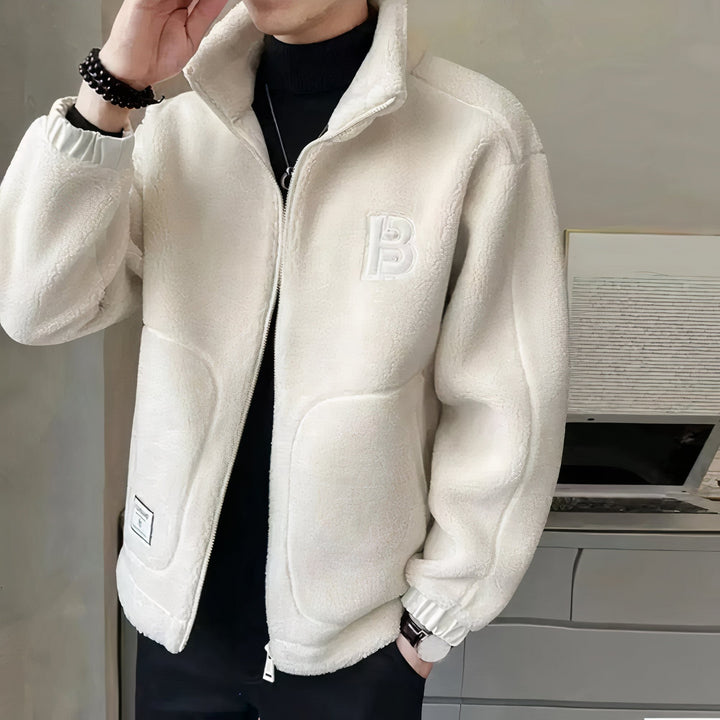 Men's Fleece Jacket with High Collar - Milan