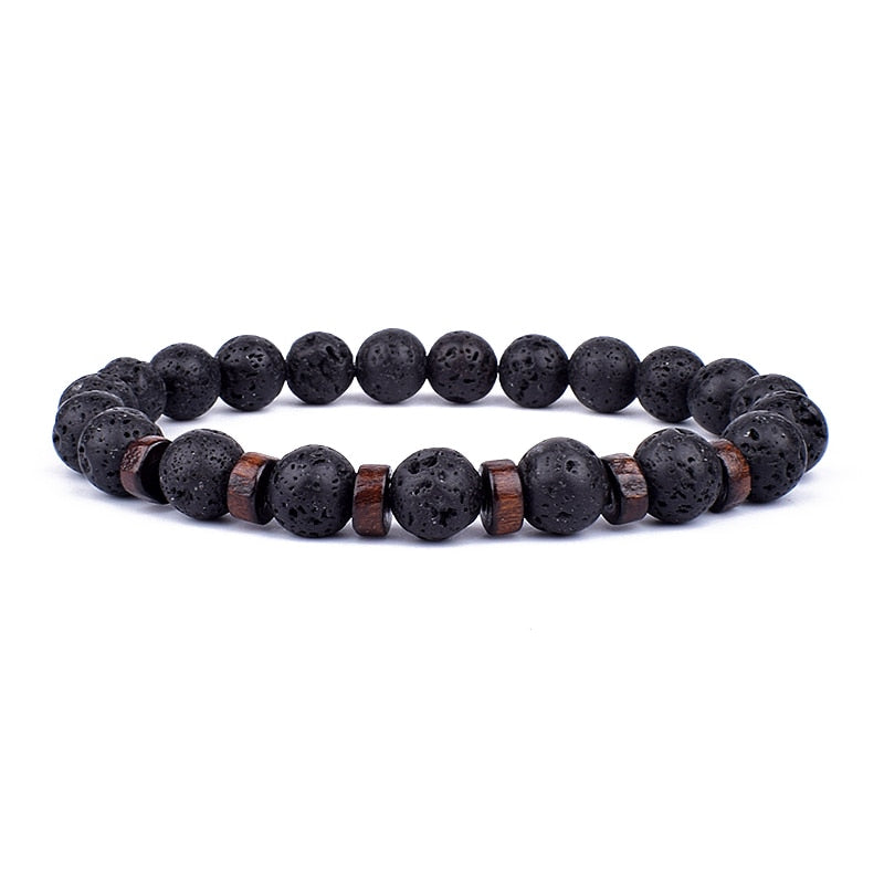 Stone Bracelet | Natural Gemstone Jewellery | Women's Fashion Accessory-Mega Black-S-17cm-State of Style