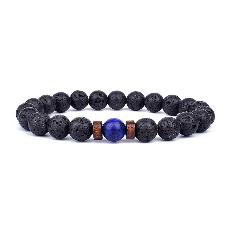 Stone Bracelet | Natural Gemstone Jewellery | Women's Fashion Accessory-Mega Black-S-17cm-State of Style