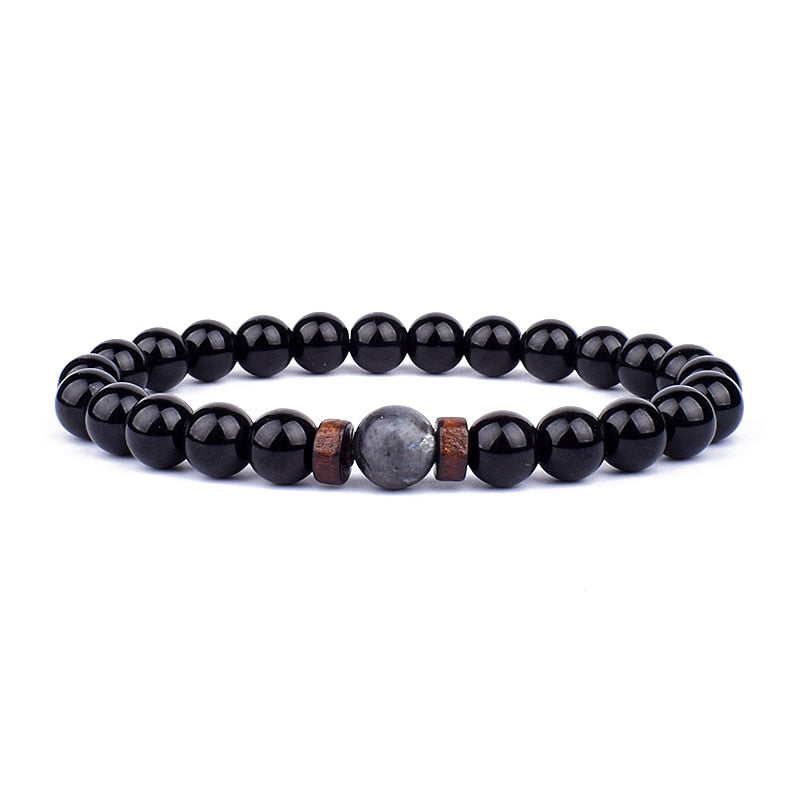 Stone Bracelet | Natural Gemstone Jewellery | Women's Fashion Accessory-Mega Black-S-17cm-State of Style
