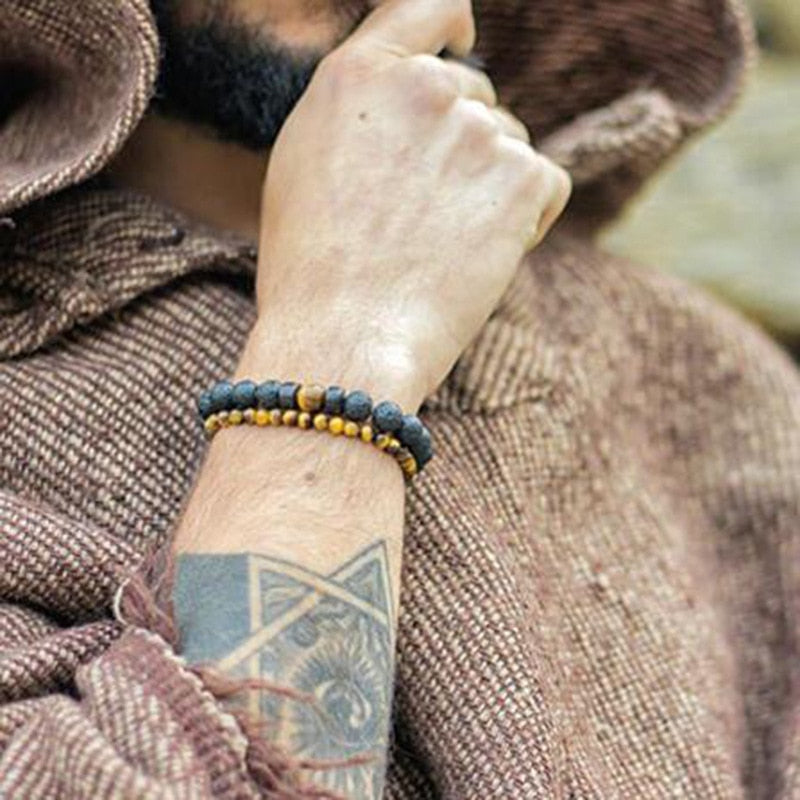 Stone Bracelet | Natural Gemstone Jewellery | Women's Fashion Accessory-Mega Black-S-17cm-State of Style