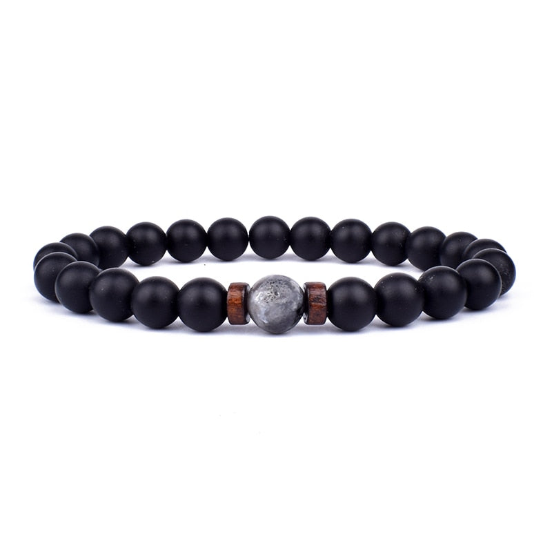 Stone Bracelet | Natural Gemstone Jewellery | Women's Fashion Accessory-Mega Black-S-17cm-State of Style