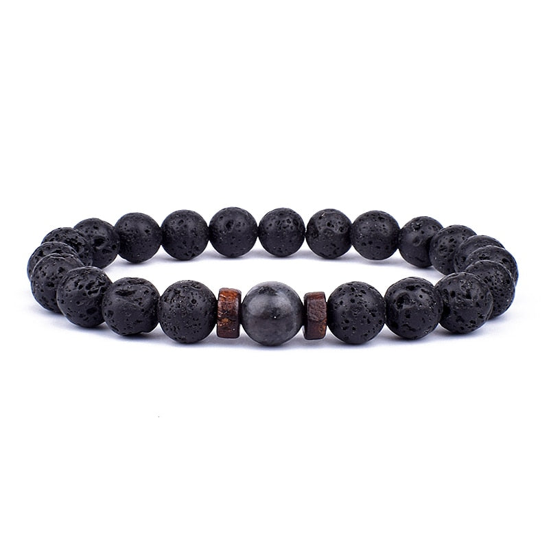 Stone Bracelet | Natural Gemstone Jewellery | Women's Fashion Accessory-Mega Black-S-17cm-State of Style