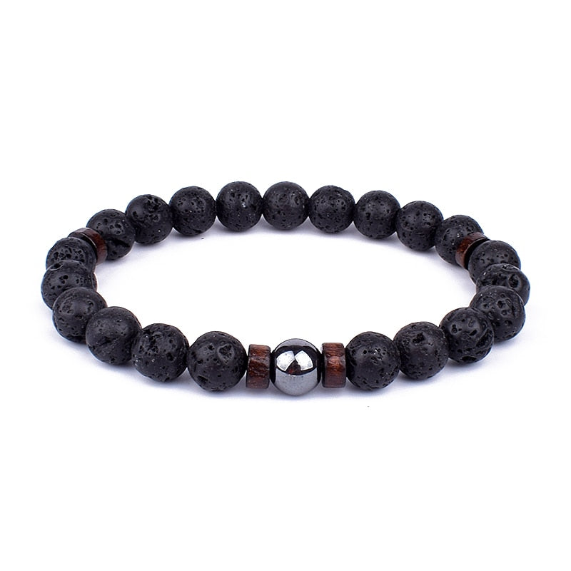 Stone Bracelet | Natural Gemstone Jewellery | Women's Fashion Accessory-Mega Black-S-17cm-State of Style