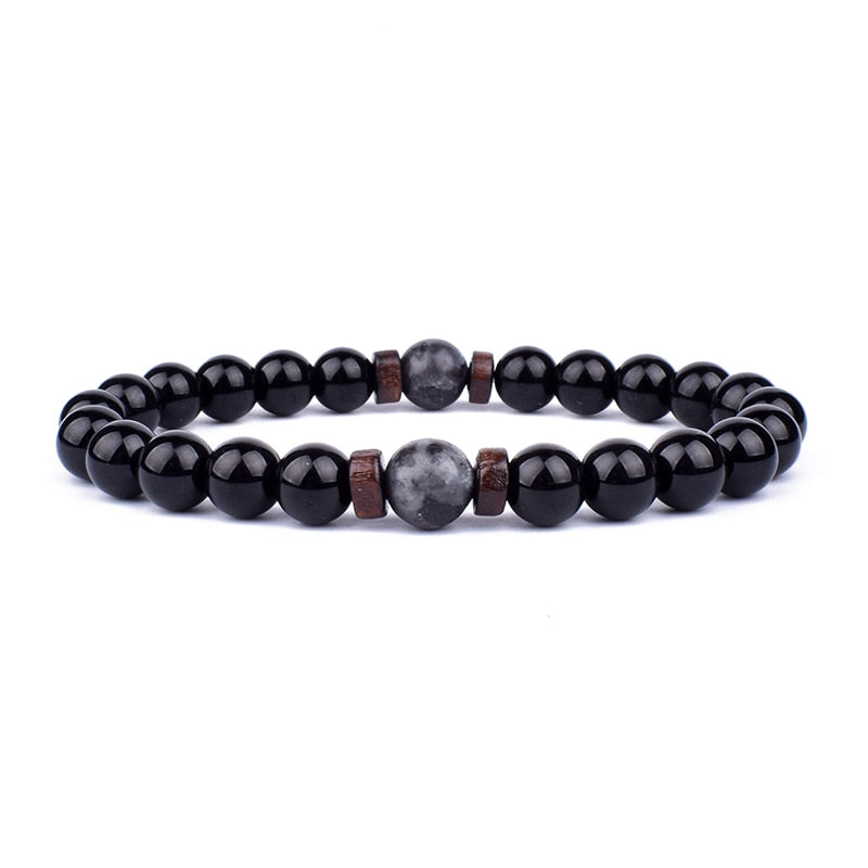 Stone Bracelet | Natural Gemstone Jewellery | Women's Fashion Accessory-Moon Black-S-17cm-State of Style