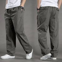 Straight Men's Cargo Pants with Elastic Waist - Odin-Green-M-State of Style
