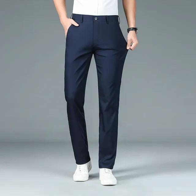 Straight Men's Trousers - Thijs-Navy Blue-29-State of Style