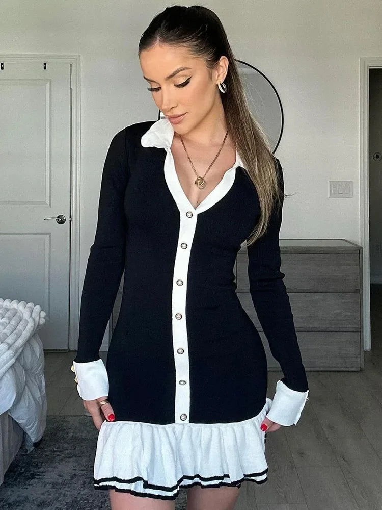 Strap mini dress with back cutout and bandage design – Amira-Black-S-State of Style