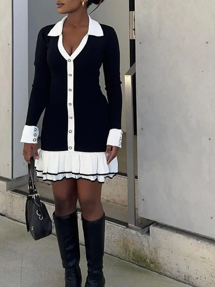 Strap mini dress with back cutout and bandage design – Amira-Black-S-State of Style