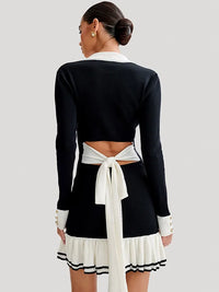 Strap mini dress with back cutout and bandage design – Amira-Black-S-State of Style