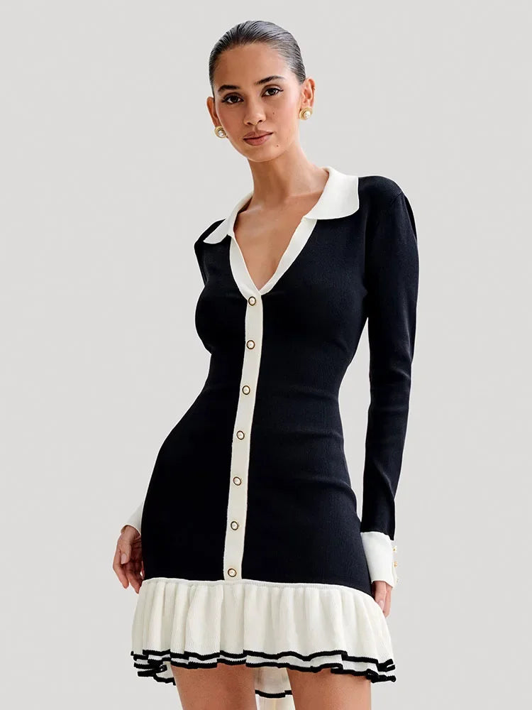 Strap mini dress with back cutout and bandage design – Amira-Black-S-State of Style