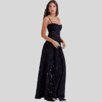 Strapless Lace Maxi Dress with Square Neckline - Ayla-Black-XS-State of Style