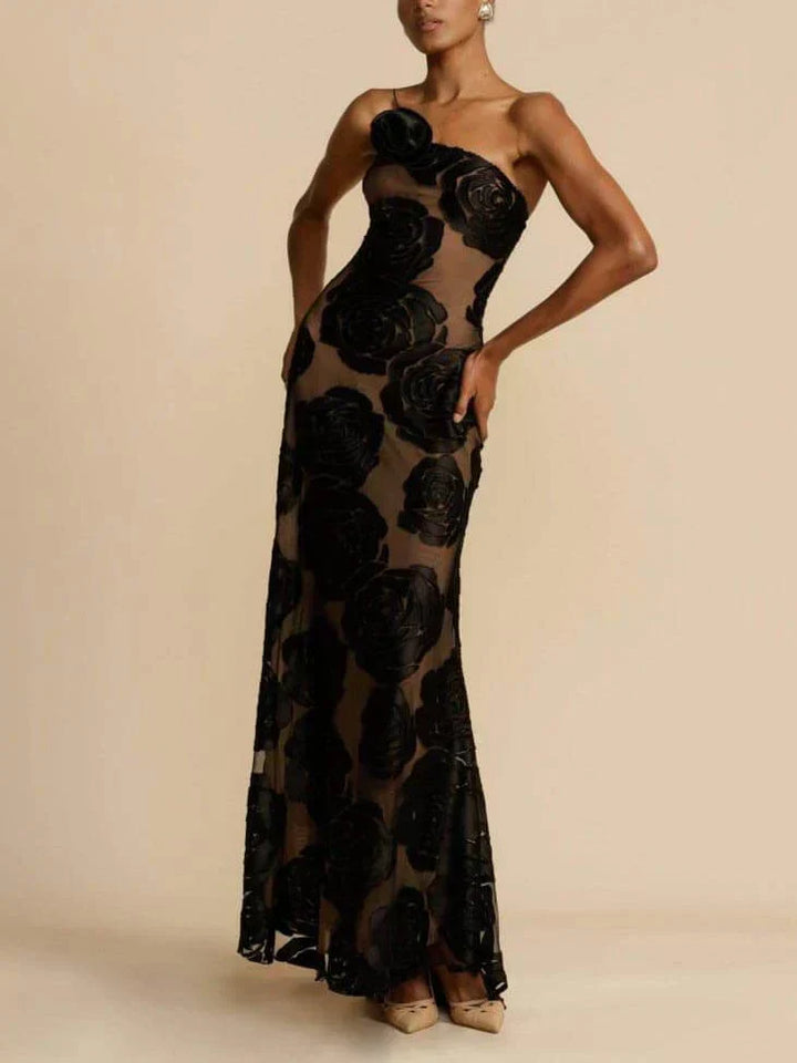 Strapless maxi dress with jacquard pattern – Maila-S-State of Style