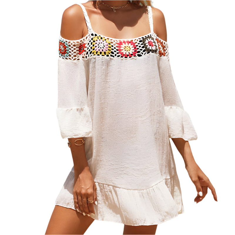 Strapless mini dress with a loose fit – Livia-Beige-One size-State of Style