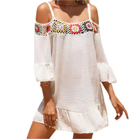 Strapless mini dress with a loose fit – Livia-Beige-One size-State of Style