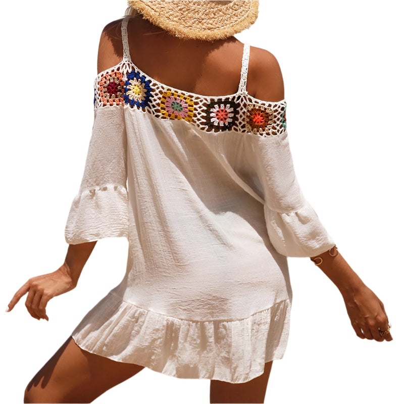 Strapless mini dress with a loose fit – Livia-Beige-One size-State of Style