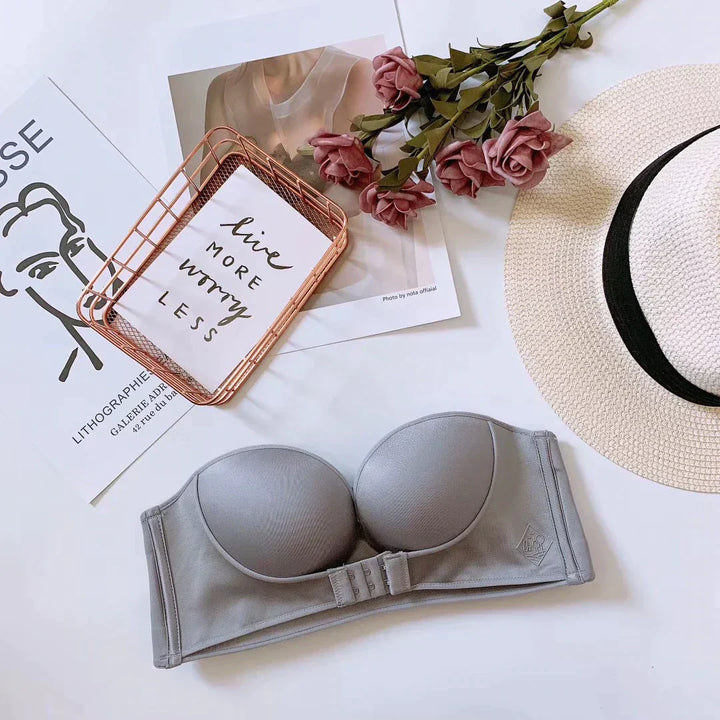 Strapless push-up bra with lifting effect – buy 1, get 1 free – Elina-Gray-10-A-State of Style