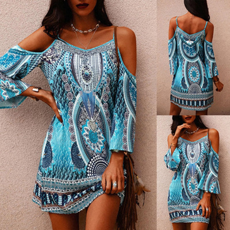 Strapless summer dress with ethnic print – Eliana-S-State of Style