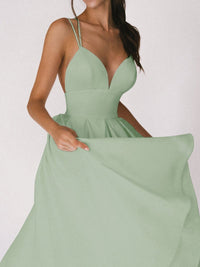 Strappy V-neck Dress - Noa-Green-S-State of Style