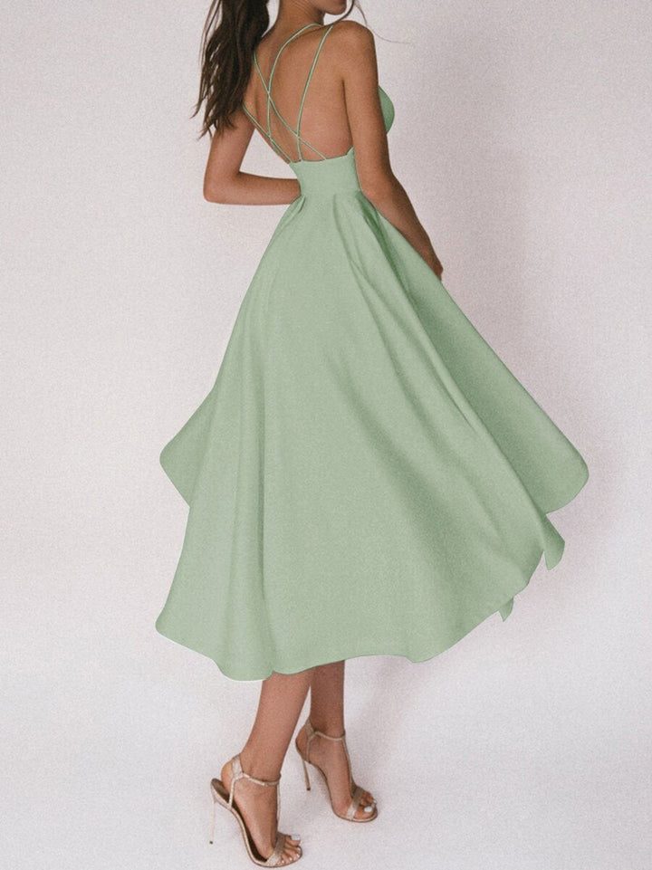 Strappy V-neck Dress - Noa-White-S-State of Style