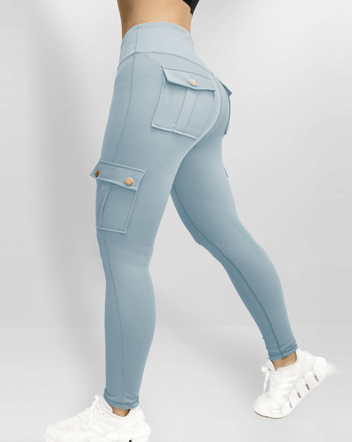 Stretch Cargo Trousers - Livia-Light Blue-XS-State of Style