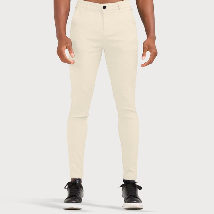 Stretch Men's Trousers - Oliver-Cream-28-State of Style