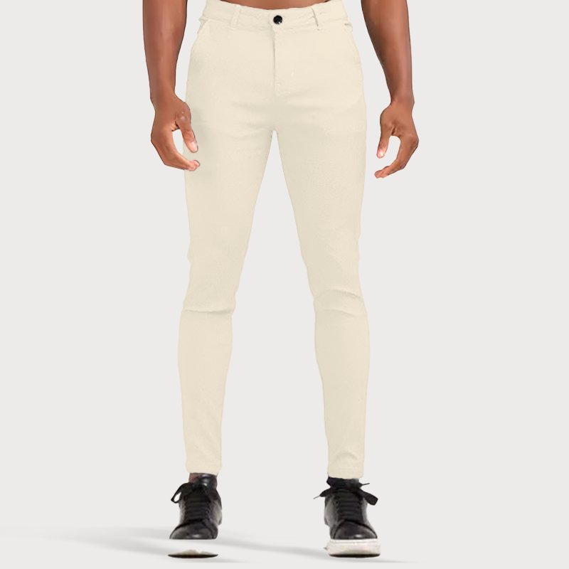 Stretch Men's Trousers - Oliver-Cream-28-State of Style