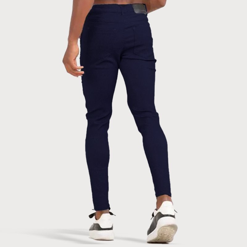 Stretch Men’s Trousers - Oliver-Dark Blue-28-State of Style