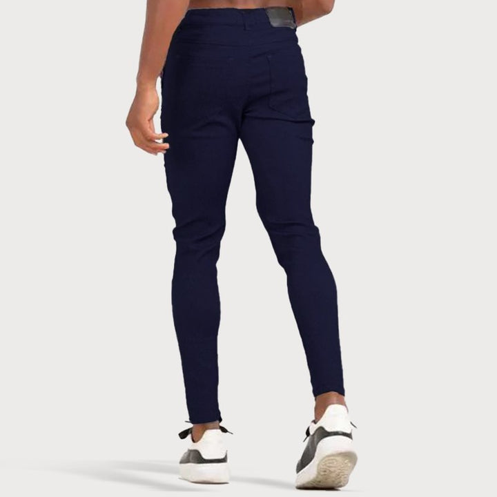 Stretch Men’s Trousers - Oliver-Dark Blue-28-State of Style