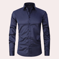 Stretch Shirt for Men - Luca-Dark blue-S-State of Style