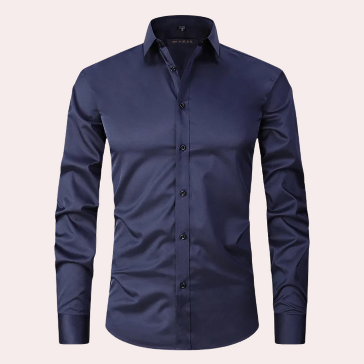 Stretch Shirt for Men - Luca-Dark blue-S-State of Style