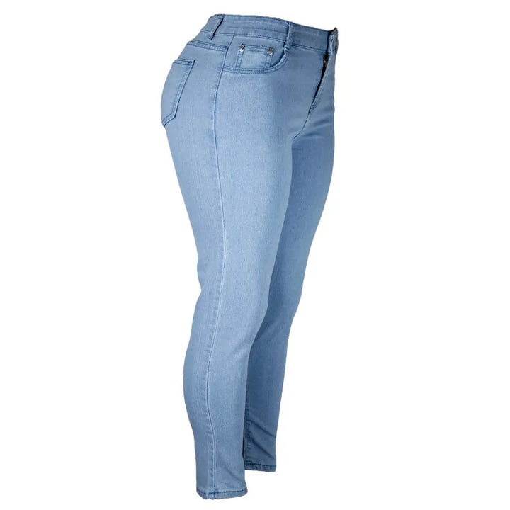 Stretch Velvet Skinny Jeans in Plus Size-Grey-XS-State of Style