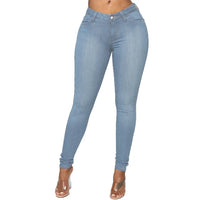 Stretch Velvet Skinny Jeans in Plus Size-Light Blue-XS-State of Style