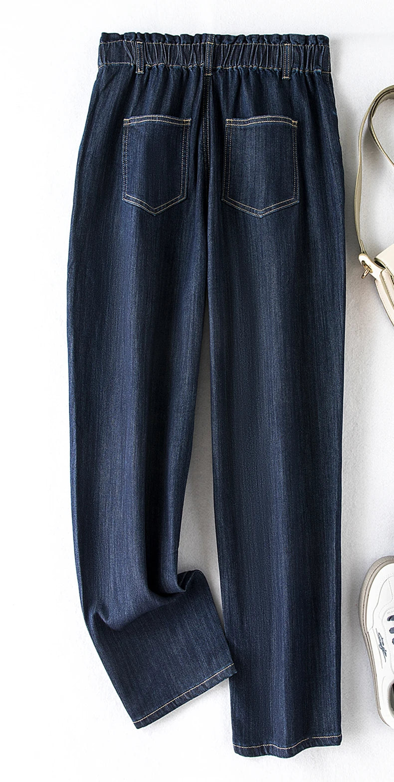 Stretchy High-Waist Plus Size Velvet Jeans – Comfortable & Stylish-Medium Blue-L-28-State of Style