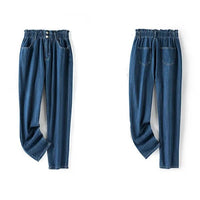Stretchy High-Waist Plus Size Velvet Jeans – Comfortable & Stylish-Medium Blue-L-28-State of Style