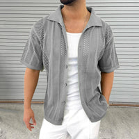 Strick shirt with classic collar – Enzo-Khaki-M-State of Style