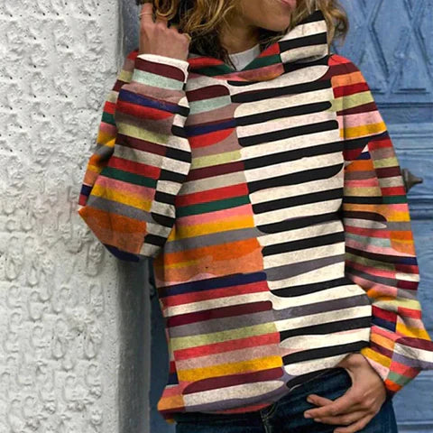 Striped Hooded Sweater - Sophie-S-State of Style