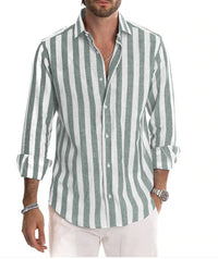 Striped Men's Shirt - Arden-Green-S-State of Style