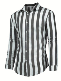 Striped Men's Shirt - Arden-Grey-S-State of Style