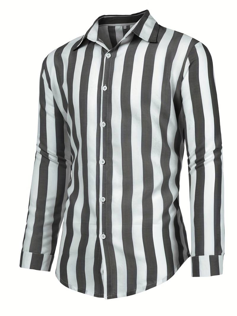 Striped Men's Shirt - Arden-Grey-S-State of Style