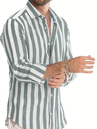 Striped Men's Shirt - Arden-Grey-S-State of Style