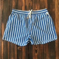 Striped men's shorts with elastic waistband – Matteo-Blue-S-State of Style