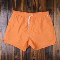 Striped men's shorts with elastic waistband – Matteo-Orange-S-State of Style