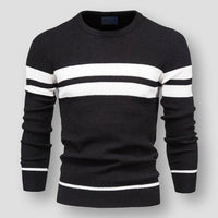 Striped Men's Sweater - Sebastian-Black-S-State of Style