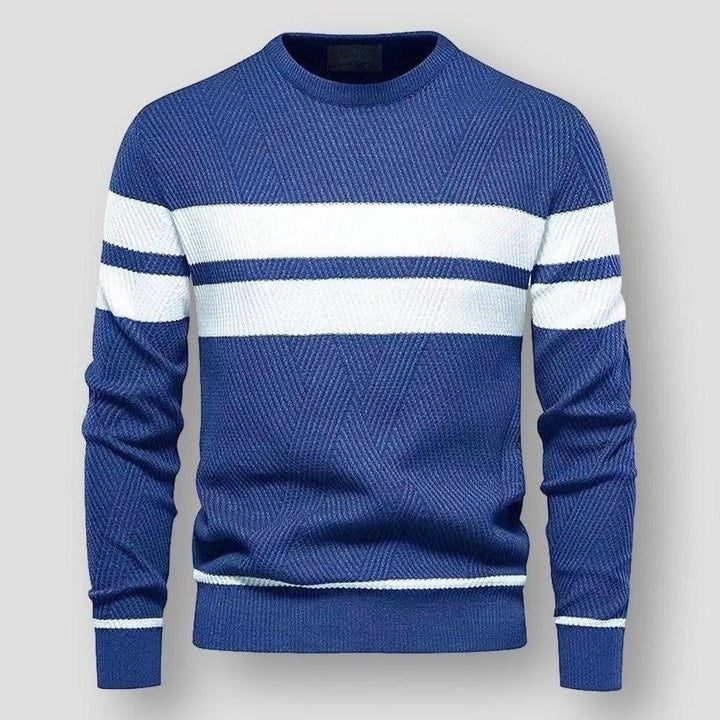 Striped Men's Sweater - Sebastian-Blue-S-State of Style